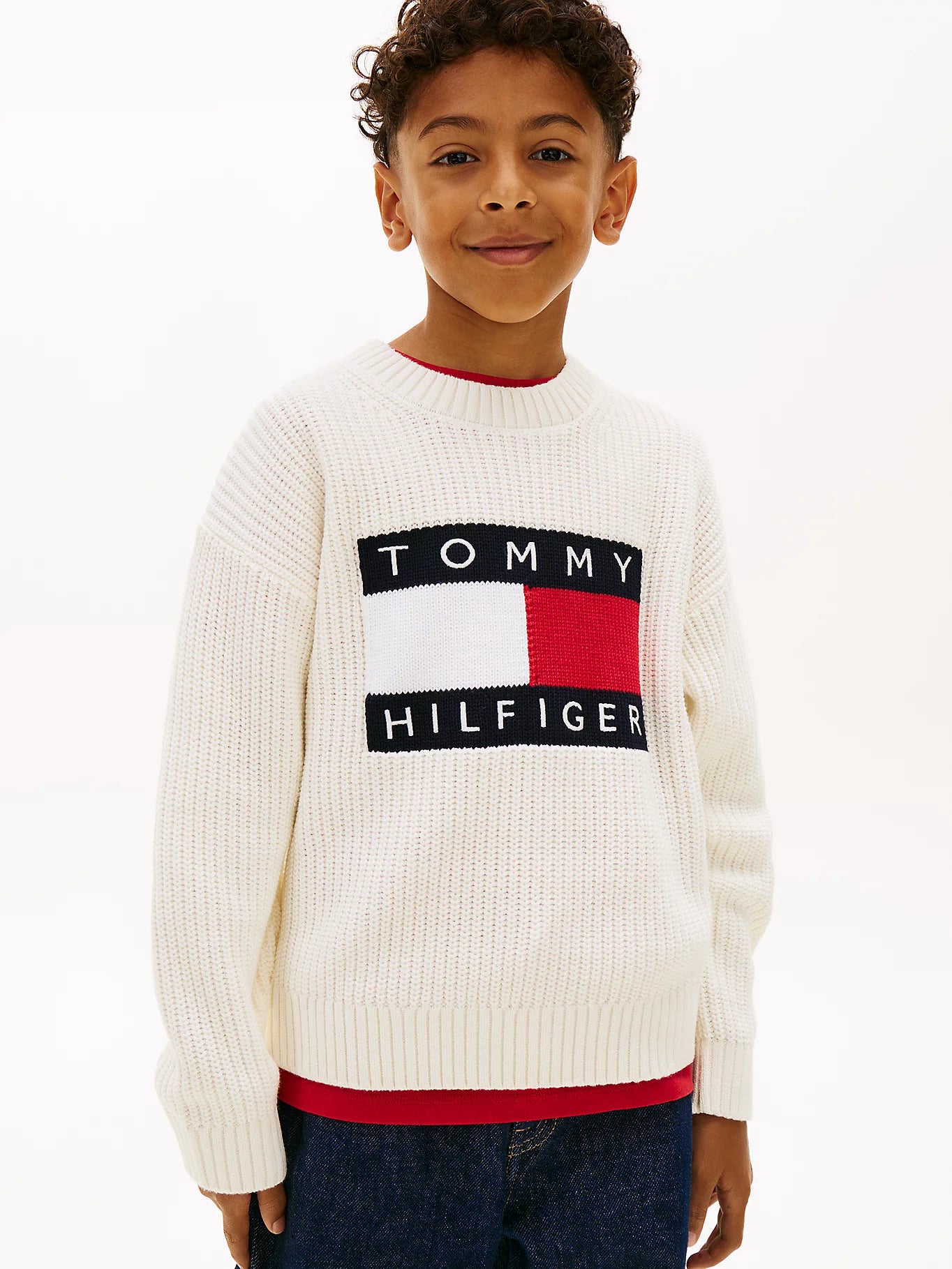 Tommy Hilfiger gebreide trui met vlag