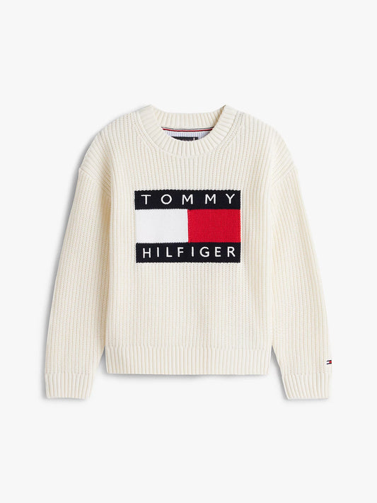 Tommy Hilfiger gebreide trui met vlag